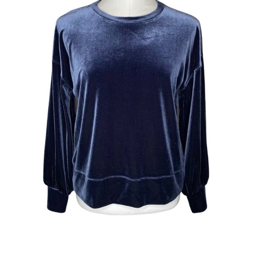 Madewell Velvet Balloon-Sleeve Sweatshirt super cute color and style